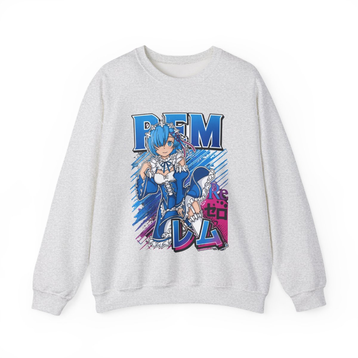Rem Hoodies, Re:Zero Hoodies, Anime Hoodies, Vintage Sweater - Artsholic - Fan Art Merch - alternate angle 2, merchandise