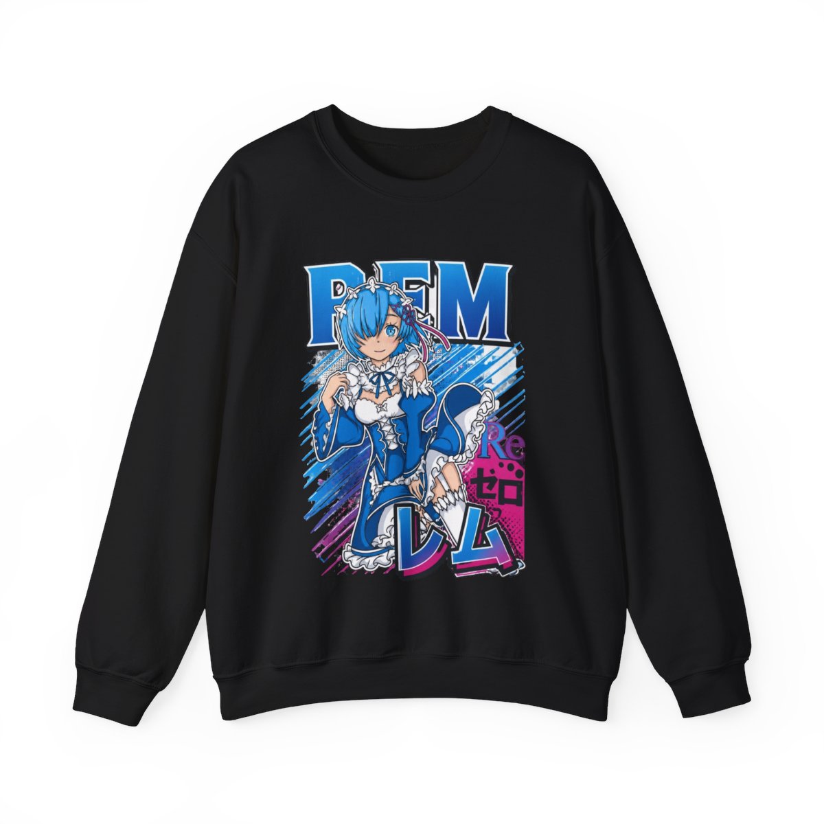 Rem Hoodies, Re:Zero Hoodies, Anime Hoodies, Vintage Sweater - Artsholic - Fan Art Merch - alternate angle 3, merchandise