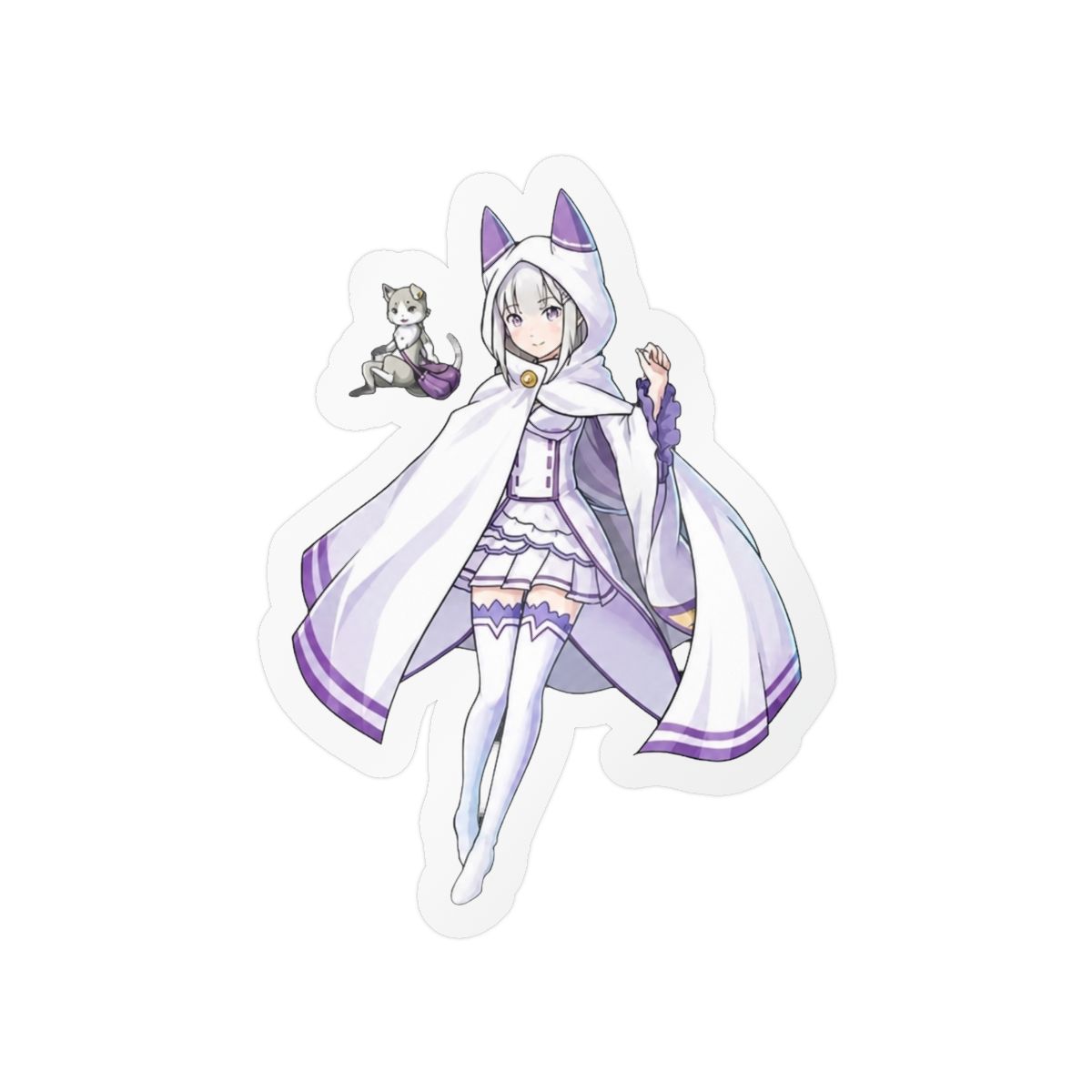 Leyland Designs Re: Zero- Emilia and Puck Sticker Outdoor Rated Vinyl Sticker Decal for Windows, Bumpers, Laptops or Crafts 5" | Re:Zero - alternate angle 5, merchandise