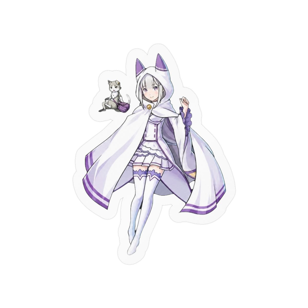 Leyland Designs Re: Zero- Emilia and Puck Sticker Outdoor Rated Vinyl Sticker Decal for Windows, Bumpers, Laptops or Crafts 5" | Re:Zero - alternate angle 1, merchandise