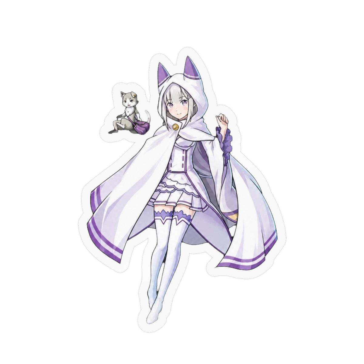 Leyland Designs Re: Zero- Emilia and Puck Sticker Outdoor Rated Vinyl Sticker Decal for Windows, Bumpers, Laptops or Crafts 5" | Re:Zero - alternate angle 2, merchandise